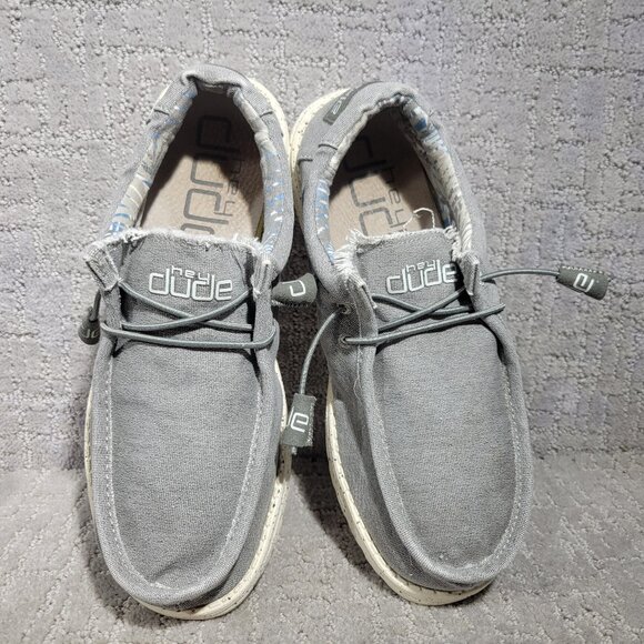 Hey Dude Men's Size US 10 Gray Wally Stretch Iron Moc Toe Moccasin Shoes - Picture 3 of 11